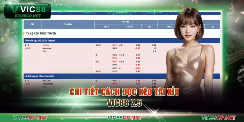 Chi tiết cách đọc kèo Tài Xỉu VIC88 2.5
