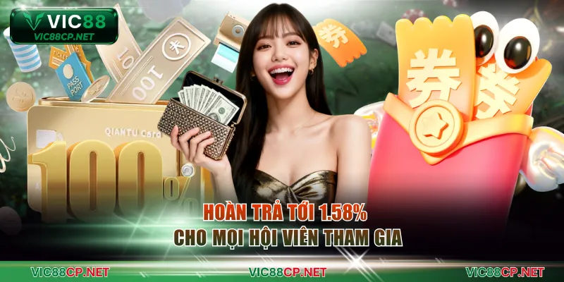 Hoàn trả tới 1.58% cho mọi hội viên tham gia