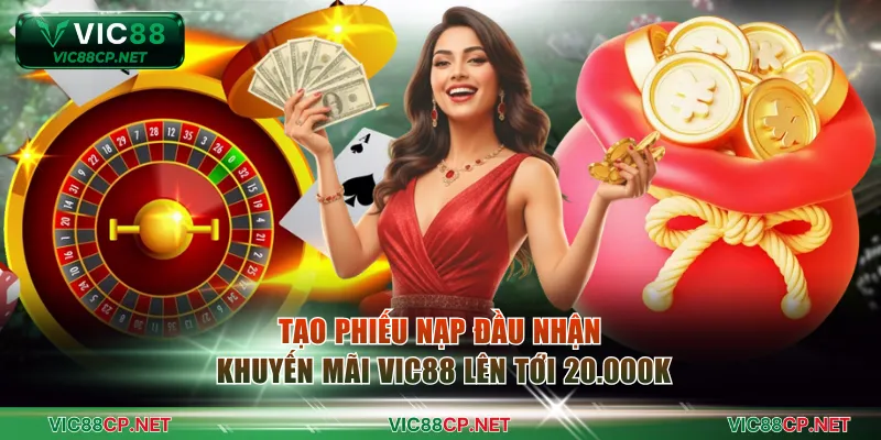 Tạo phiếu nạp đầu nhận khuyến mãi VIC88 lên tới 20.000K