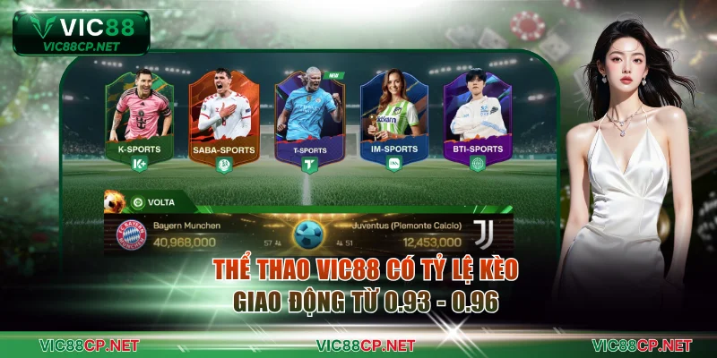 Thể thao VIC88 có tỷ lệ kèo giao động từ 0.93 - 0.96