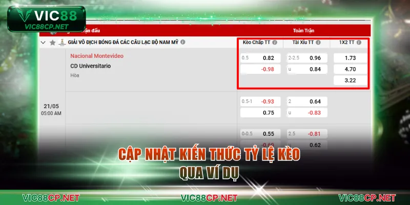 Cập nhật kiến thức tỷ lệ kèo qua ví dụ